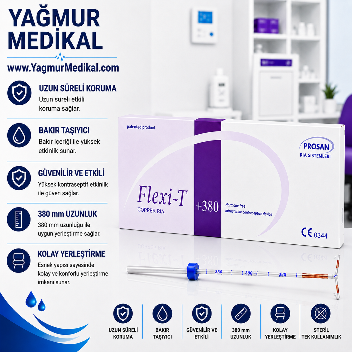 Prosan Flexi T+380 RIA (Mor) | Bakırlı Rahim İçi Araç